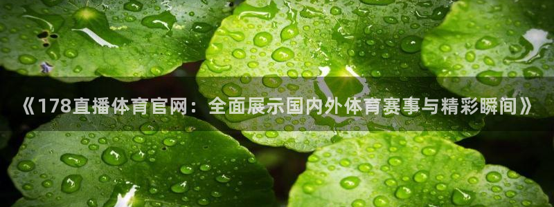 《178直播体育官网：全面展示国内外体育赛事与精彩瞬间》